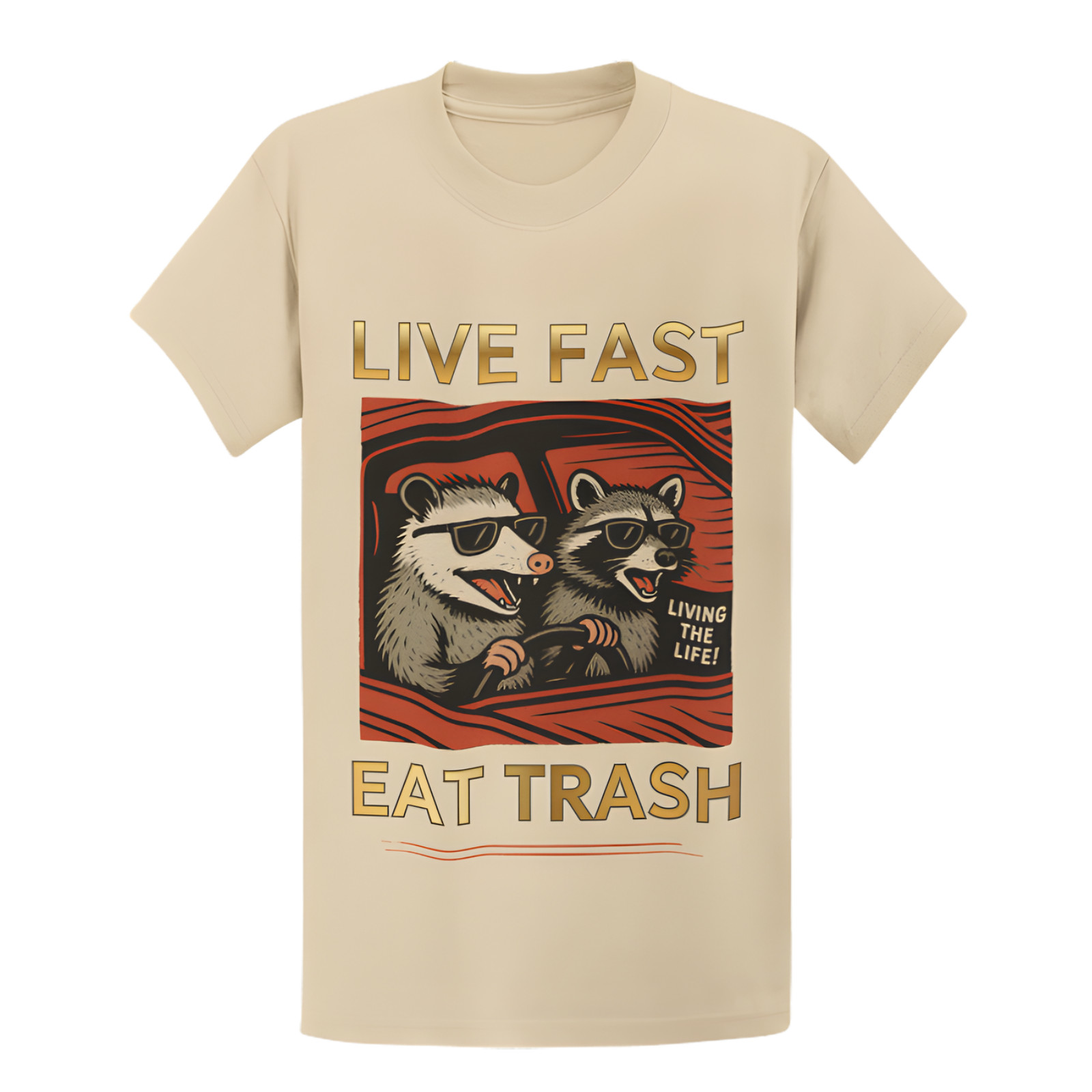Live Fast Eat Trash Raccoon T-Shirt - Funny Meme Trash Panda Gift Tee gallery