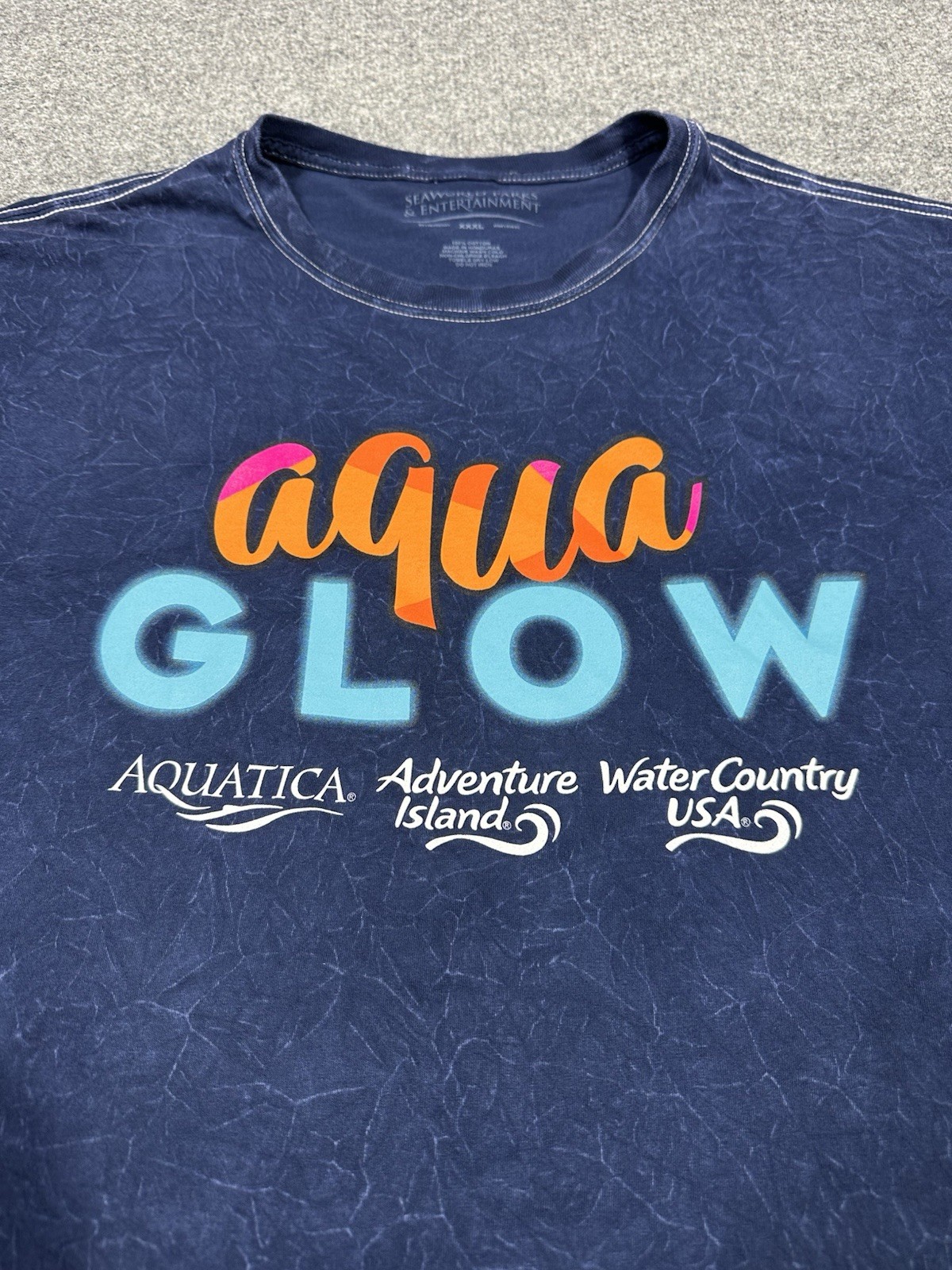 SeaWorld Aquatica Aqua Glow Shirt XXXL 3XL Blue Short Sleeve Cotton NEW gallery
