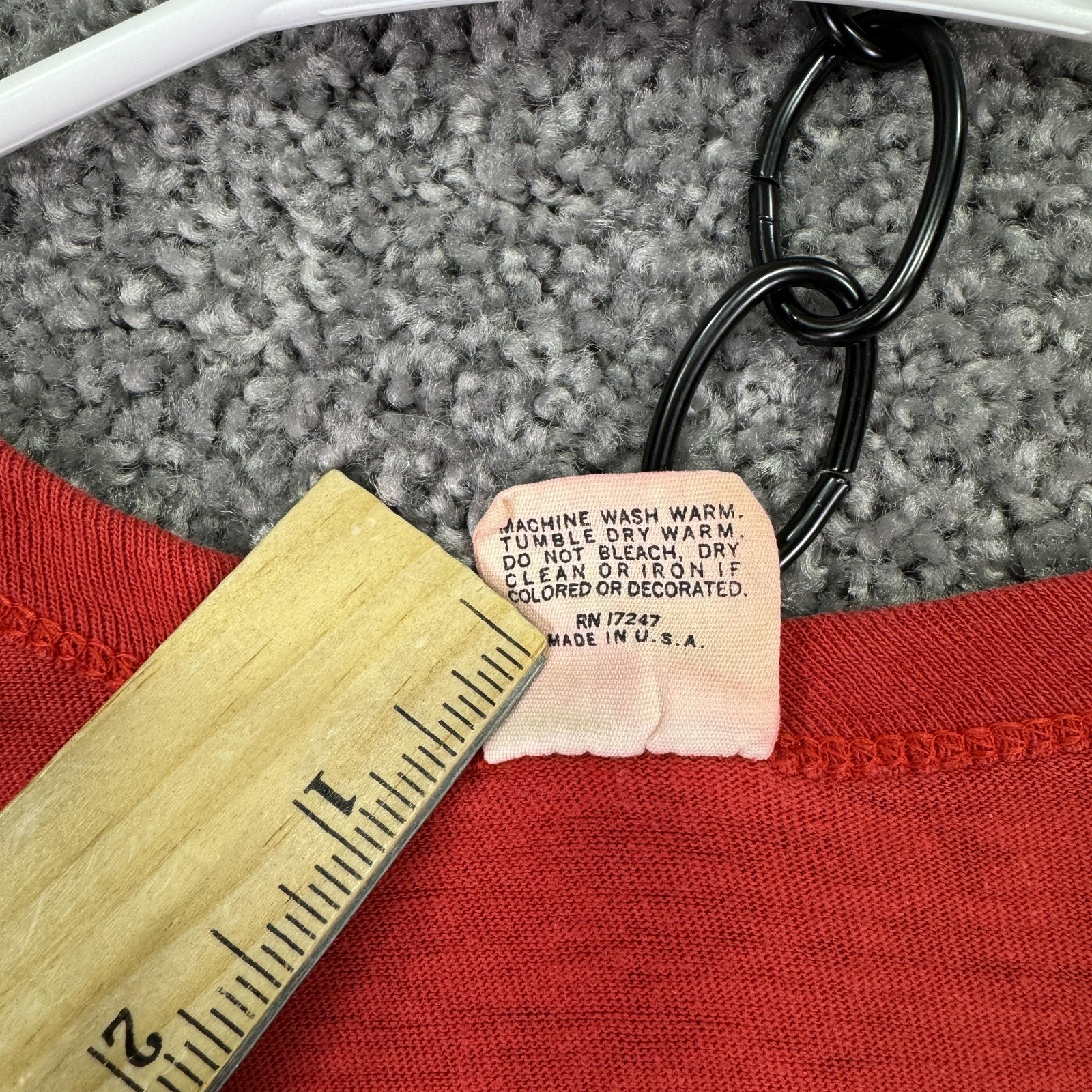 Vintage Stedman Shirt Mens Large Red Blank Distressed Tee USA Casual Workwear gallery