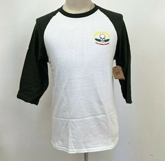 Loser Machine Men’s Baseball T-Shirt Buena Suerte White/Forest Green Size M NWT