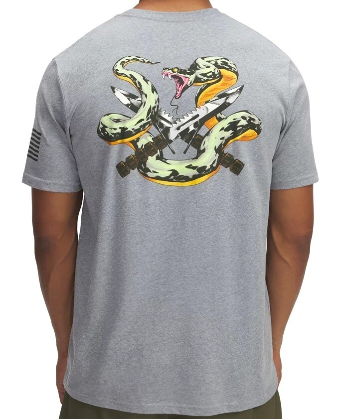Under Armour 1389920 UA Men's Freedom Snake Knife Cotton Steel Gray T-Shirt gallery