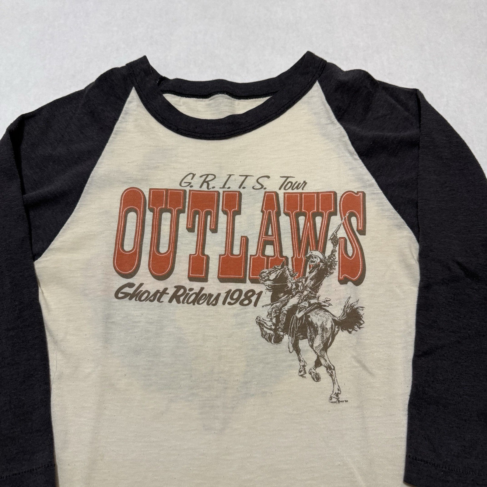 Vintage 80s Outlaws Raglan T Shirt Small Rock Concert 1981 Tour gallery