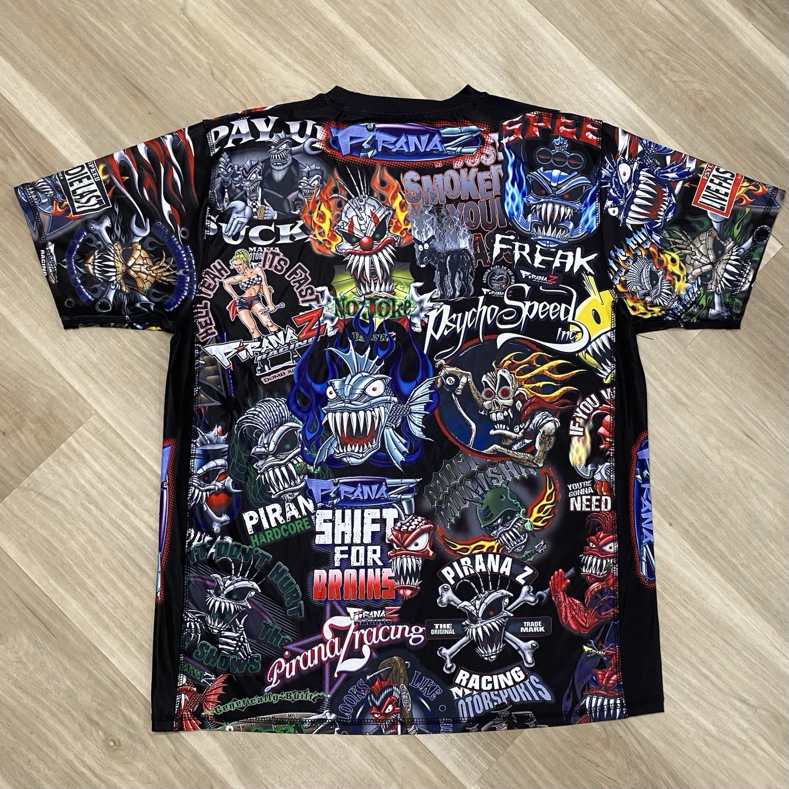 Psycho Speed Inc Piraniaz Racing Punk Men’s Shirt Large Multi Color gallery