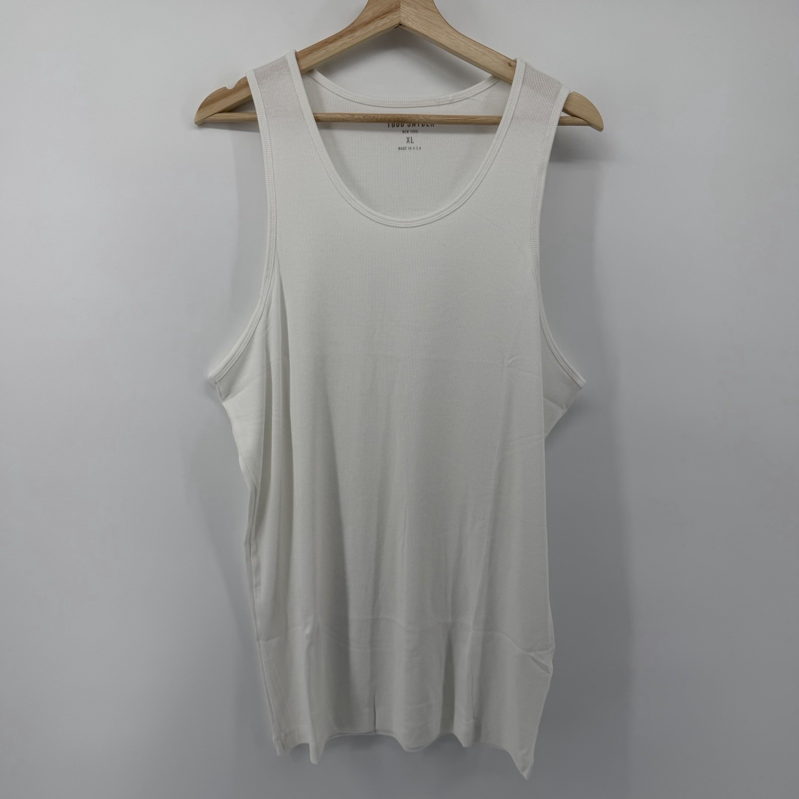 Todd Snyder Tank Top Mens XL White Ribbed Tank Top KN1270422 Pima Cotton Modal gallery