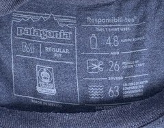 Patagonia Live Simply Power Responsibly T Shirt Mens Medium Regular Fit Blue