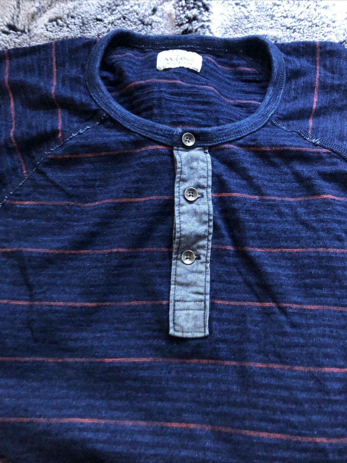 Men’s Lucky Brand L.S. Henley Multi Color Striped XXL. Pre-Owned. gallery