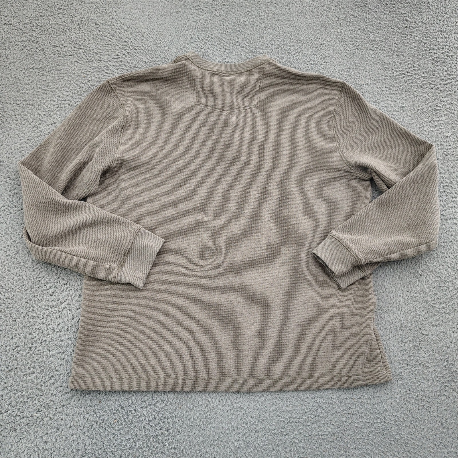 Eddie Bauer Thermal Shirt Mens XL Brown Waffle Knit Henley Long Sleeve Casual gallery