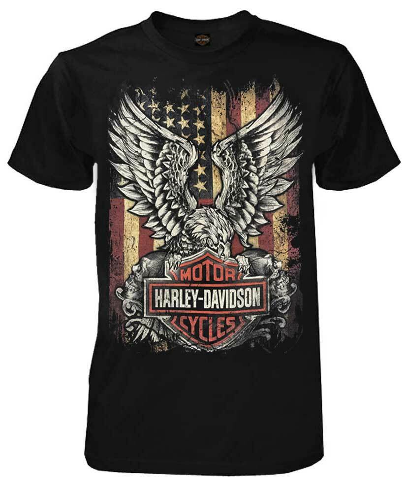 Harley-Davidson Men's Custom Freedom Short Sleeve Crew Neck Tee - Black gallery