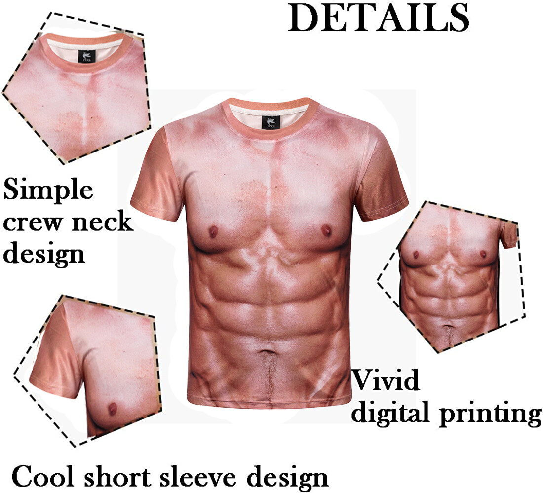 ON SALE!! Men Muscle 3D Print T-Shirt Summer Short Sleeve Digital Printing Top gallery