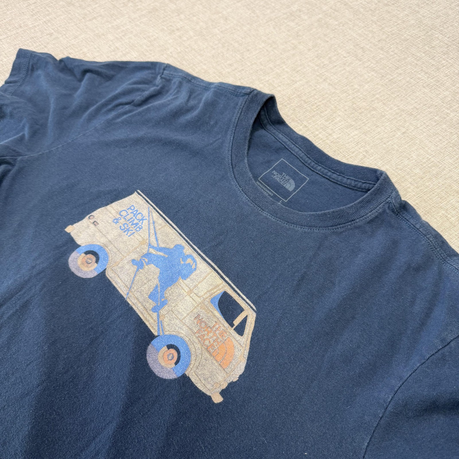 The North Face Shirt Mens Large Blue Crew Neck Short Sleeve Pack Van Graphic gallery