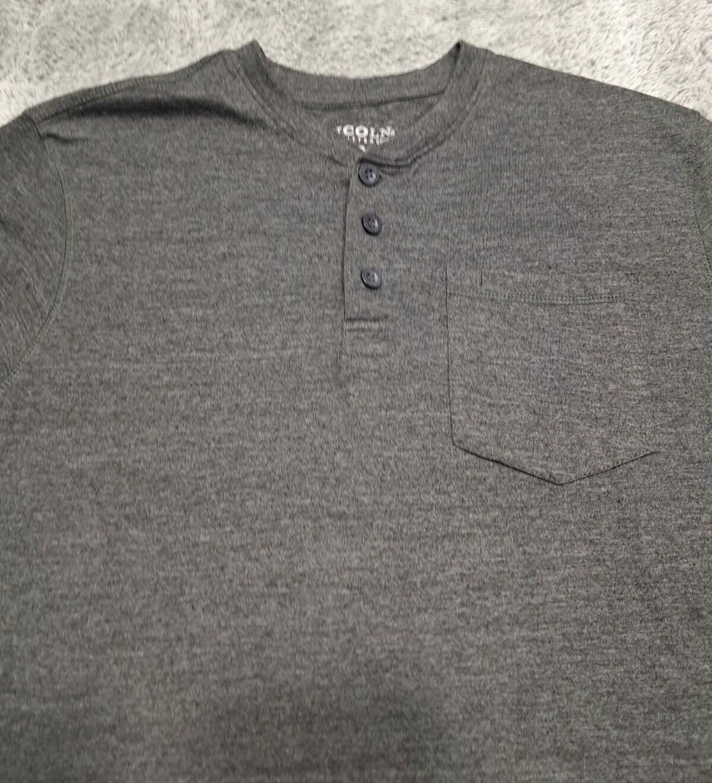 Lincoln Outfitters Henley Shirt Mens Large Gray Pullover Short Sleeves Buttons gallery