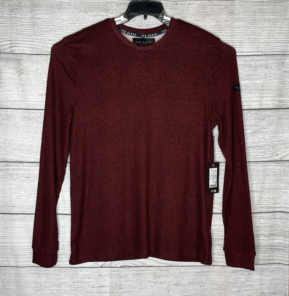 Ted Baker Long Sleeve Rib Cree Men’s Tee Size M