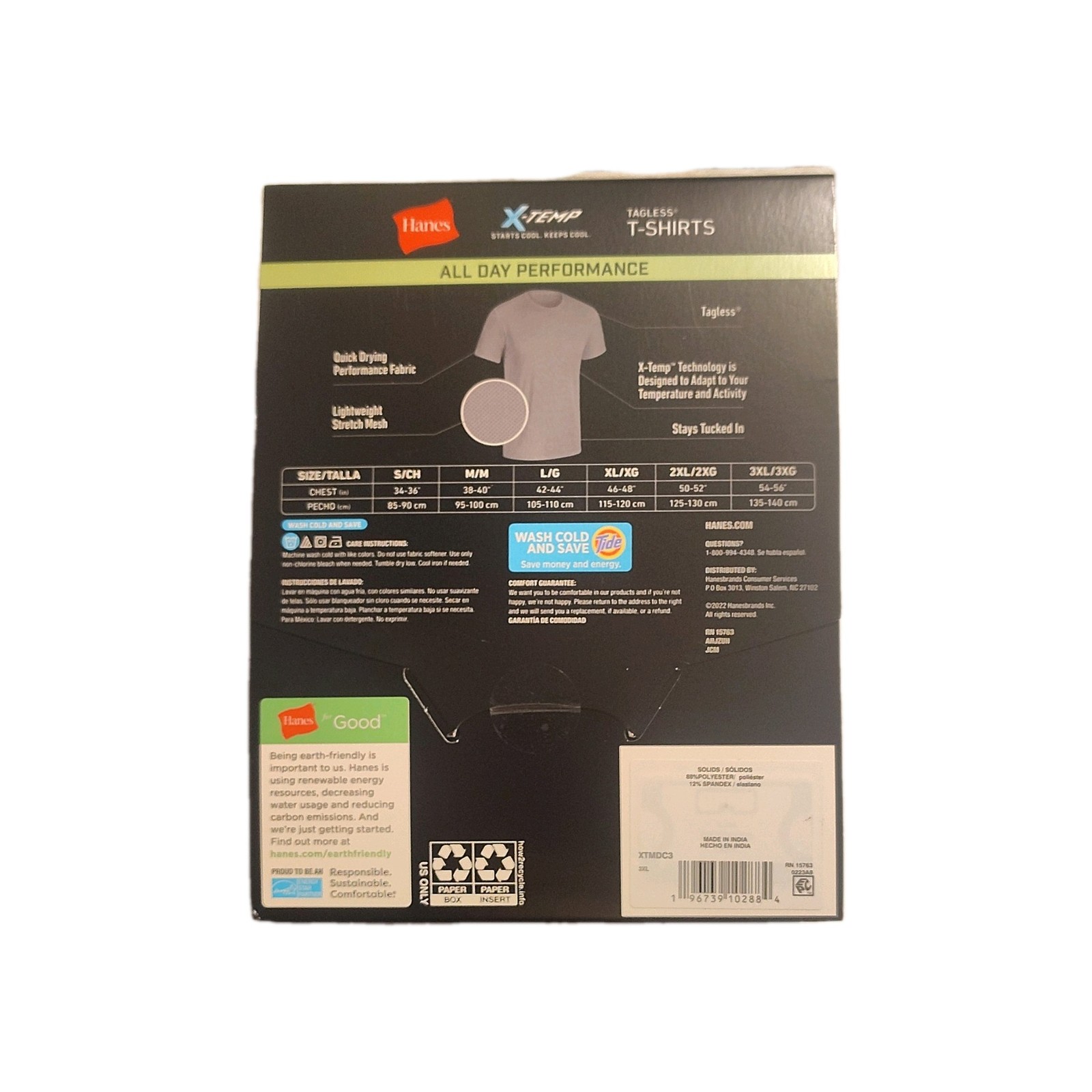 Hanes X-Temp 3XL Gray/Black. Mesh Tagless Quick Dry Stretch Crew Neck Tee 3-Pack gallery