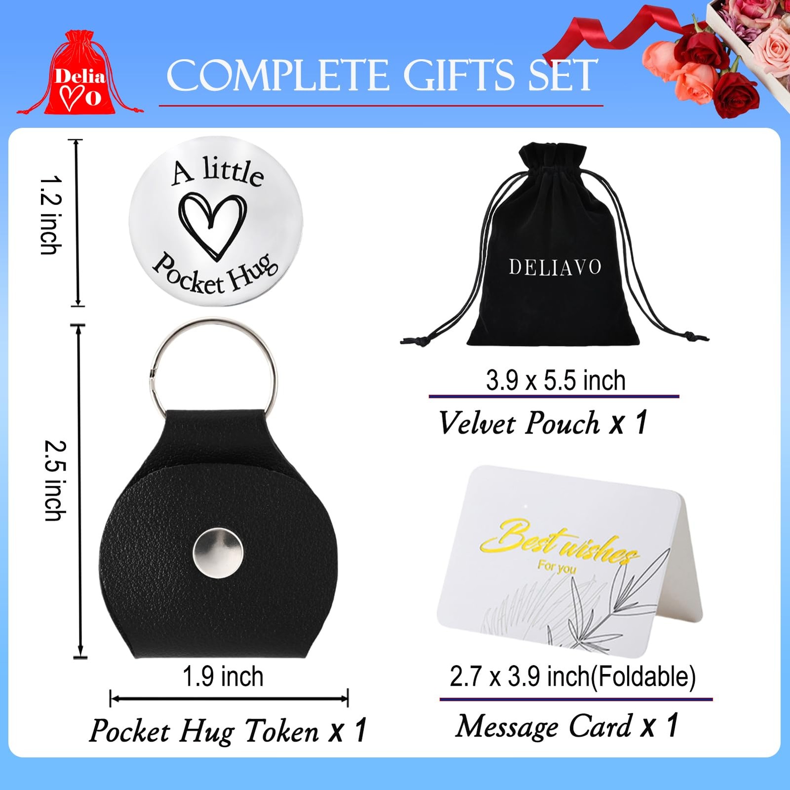 Pocket Hug Token Keychain for Women & Men - Inspirational Gifts for Him & Her - gallery