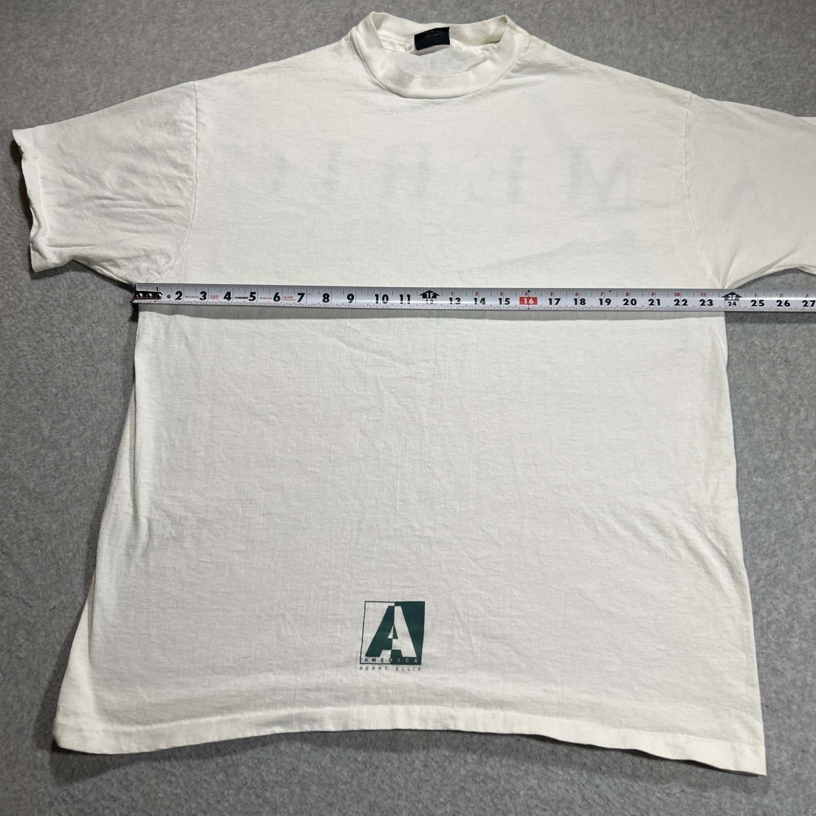 VTG 90s Perry Ellis America Double Sided Big Spell Out Shirt - Mens Large L gallery