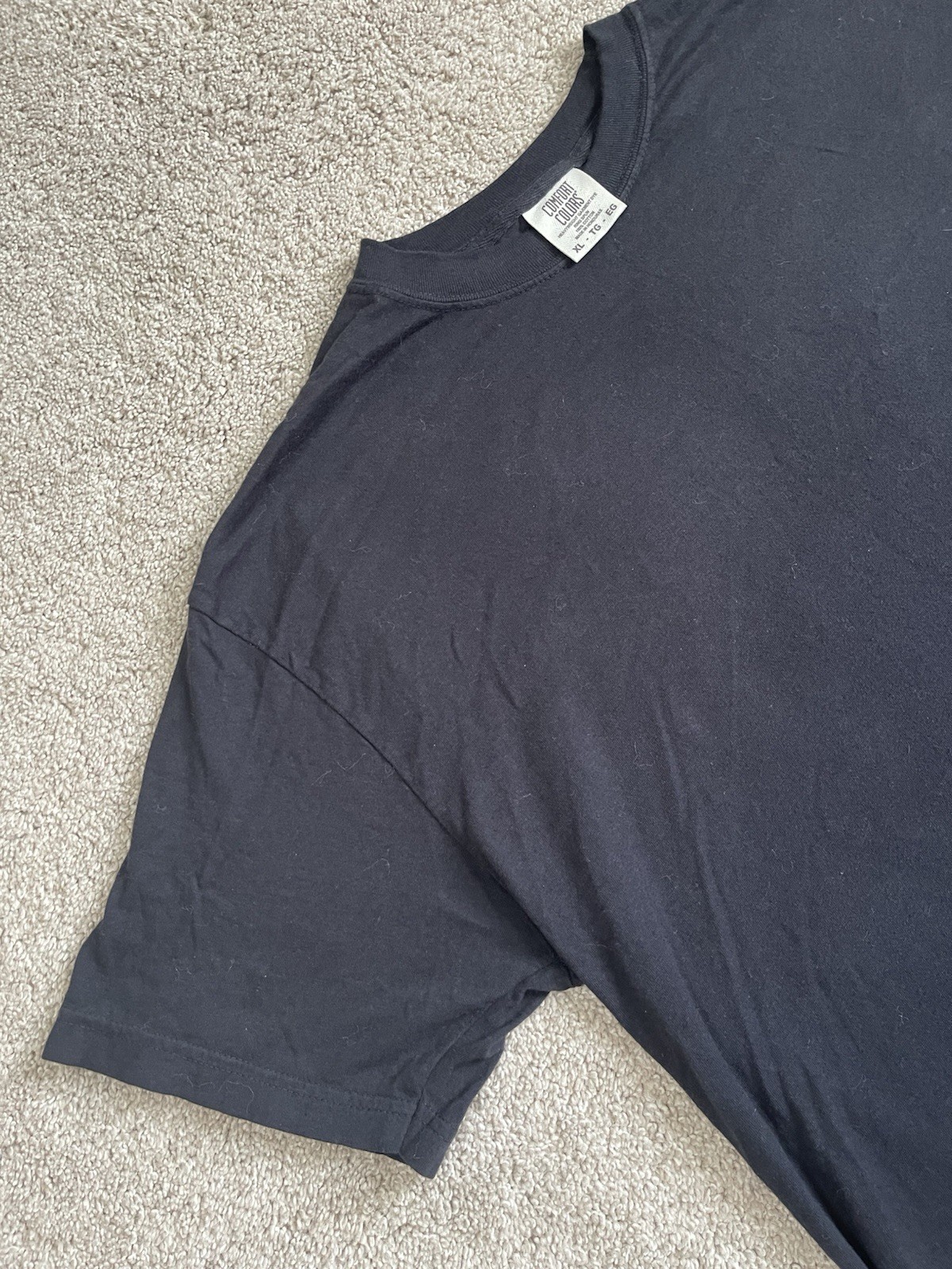 Comfort Colors Black Blank Crewneck T-Shirt, Size XL Heavyweight Dye Cotton gallery