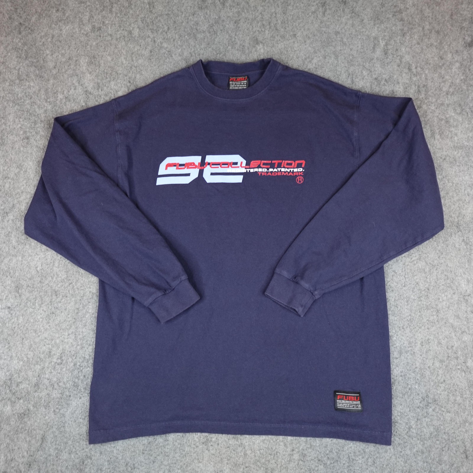 Vintage FUBU Shirt Mens Large Blue Long Sleeve Collection Hip Hop Streetwear Y2K gallery