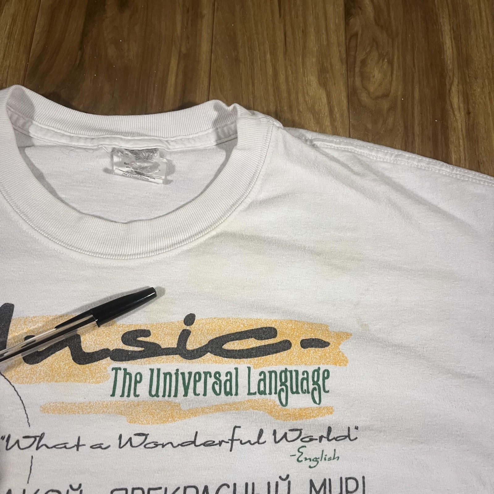 Vintage Louis Armstrong Music Universal Language Shirt Mens Large Double Sided gallery