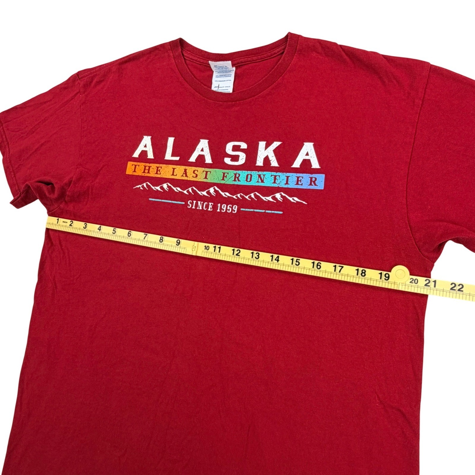 Vintage Alaska Shirt Men Large Red Cotton Delta Pro Weight The Last Frontier gallery