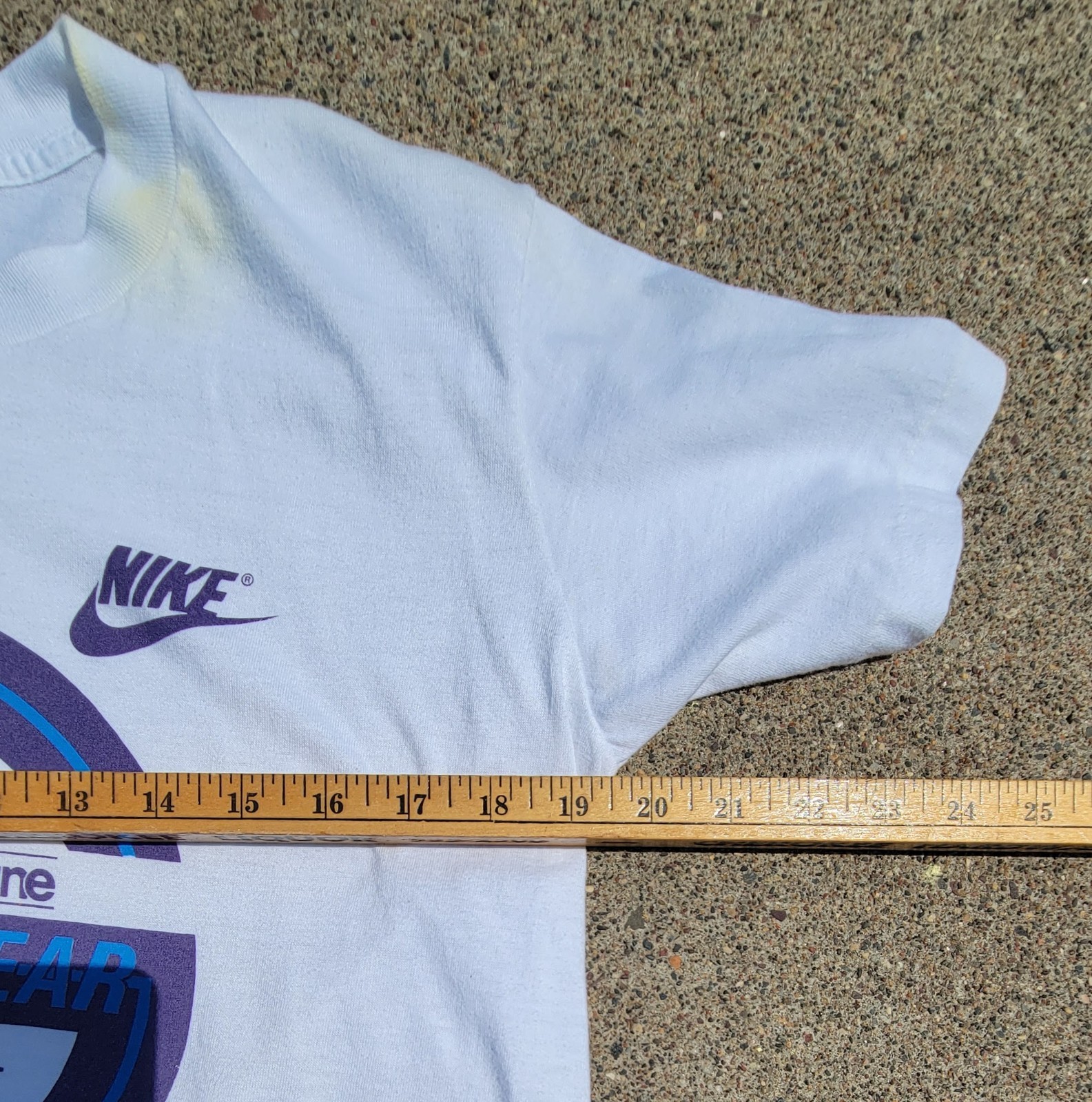 Vtg 80s Nike Swoosh Running Race Get In Gear T-shirt Single Stitch White Med USA gallery