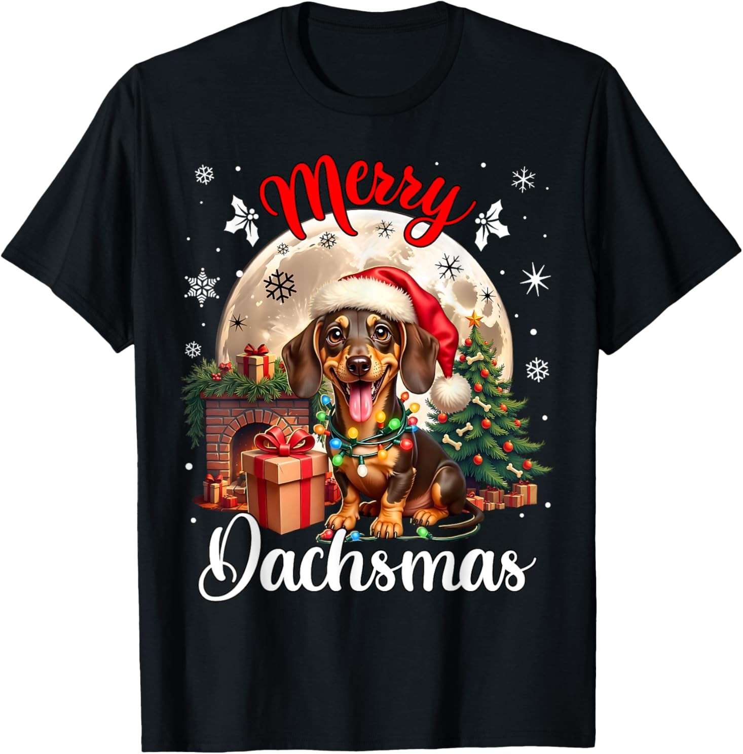 Christmas Wiener Dog Costume Dachshund Xmas Merry Dachshund T-Shirt gallery