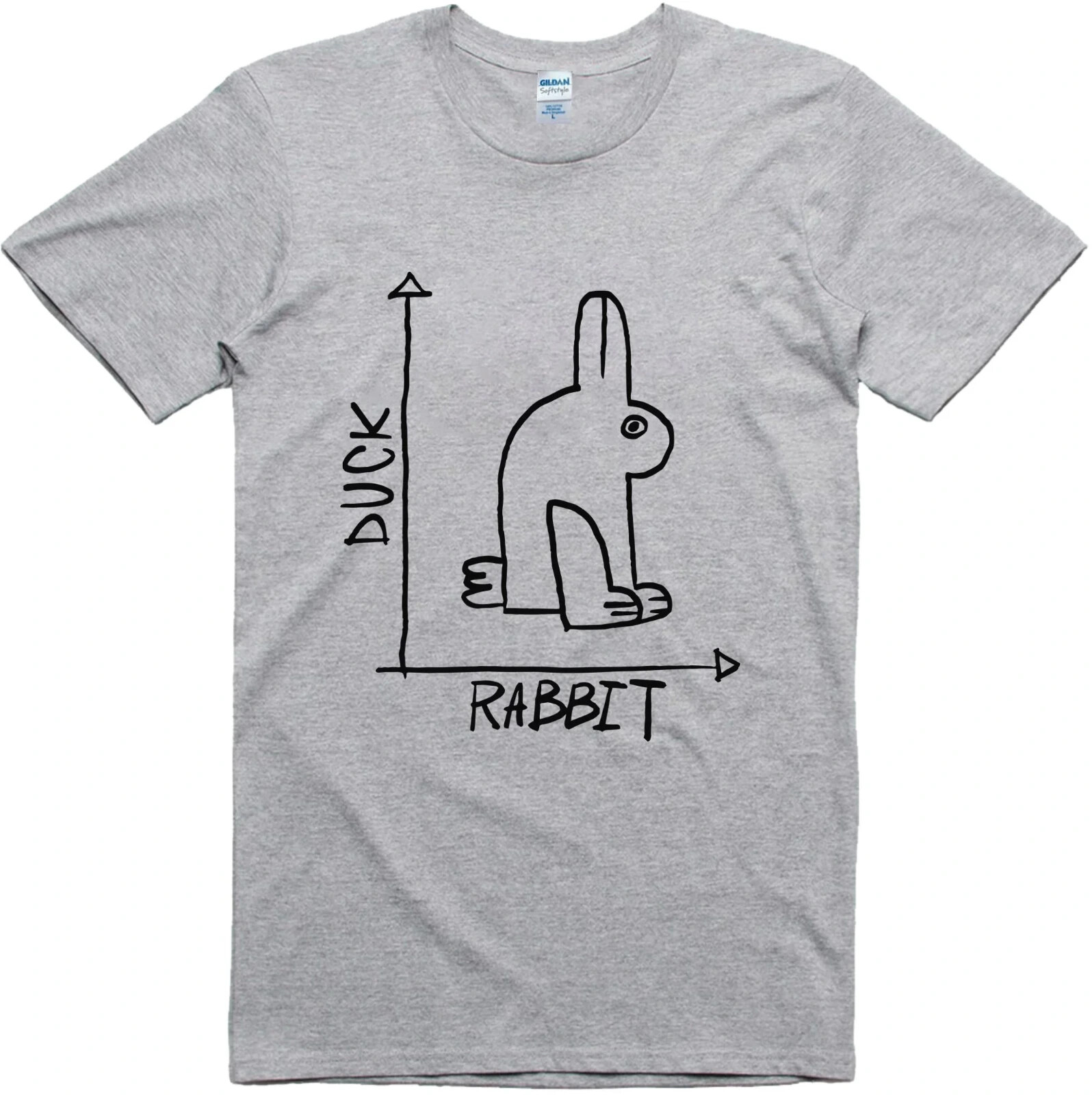 Mens Funny T-Shirt Rabbit Duck Design Regular Fit 100% Cotton Tee gallery