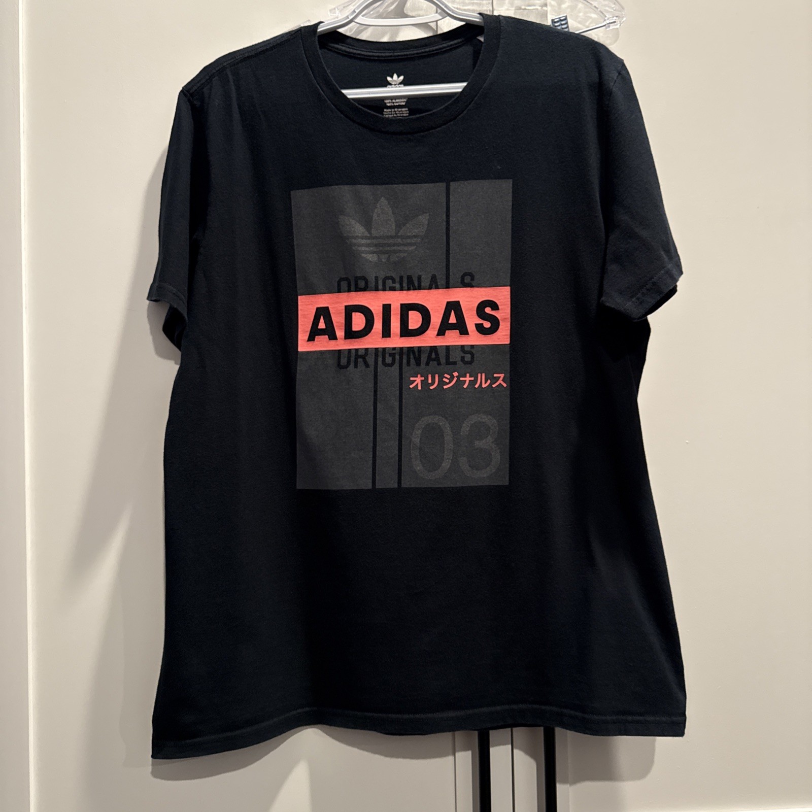 Mens ADIDAS Originals Black Logo Graphic Print Tee T Shirt Sz M gallery