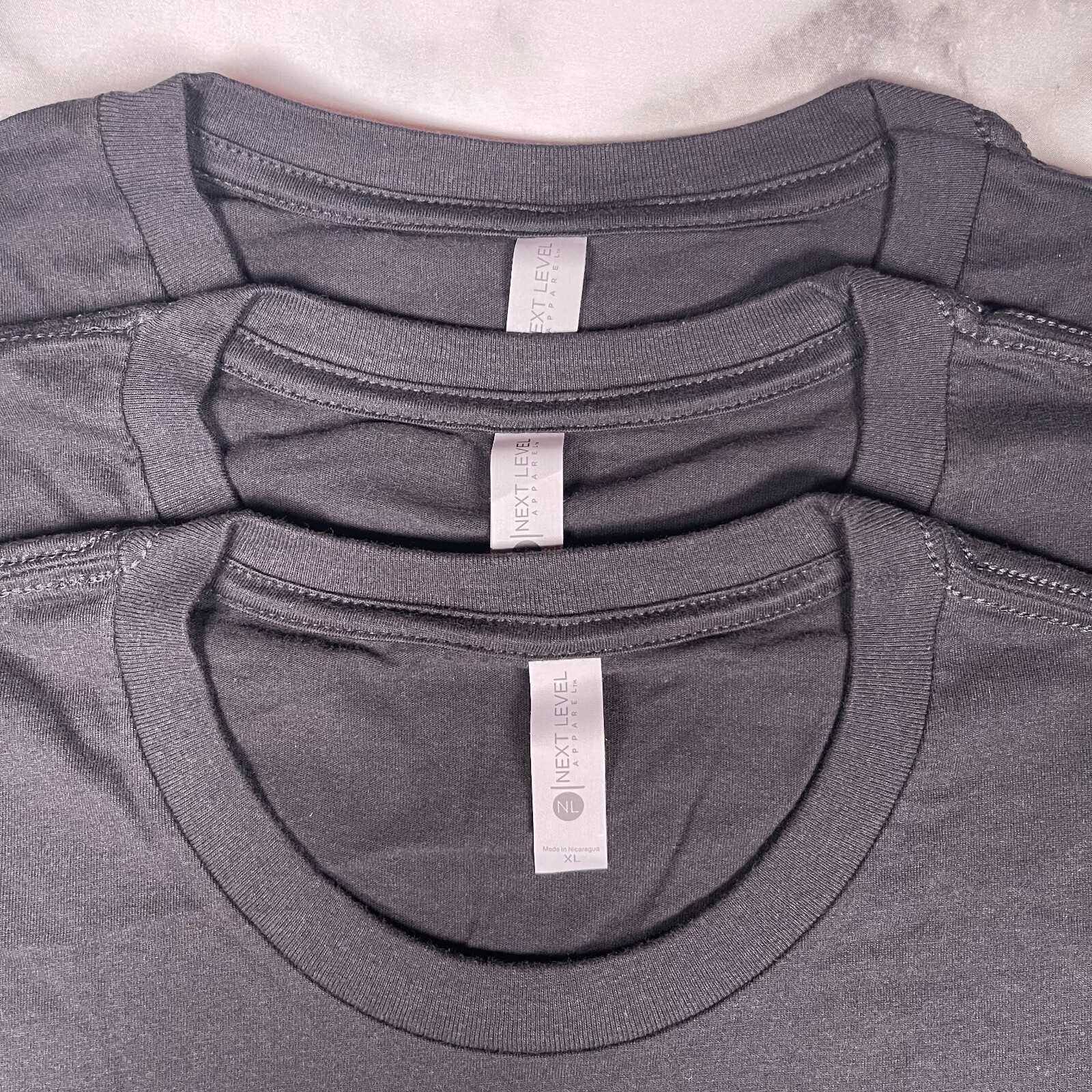 Lot of 3 Next Level Unisex Premium Black TShirts Plain Super Soft US Size XL gallery