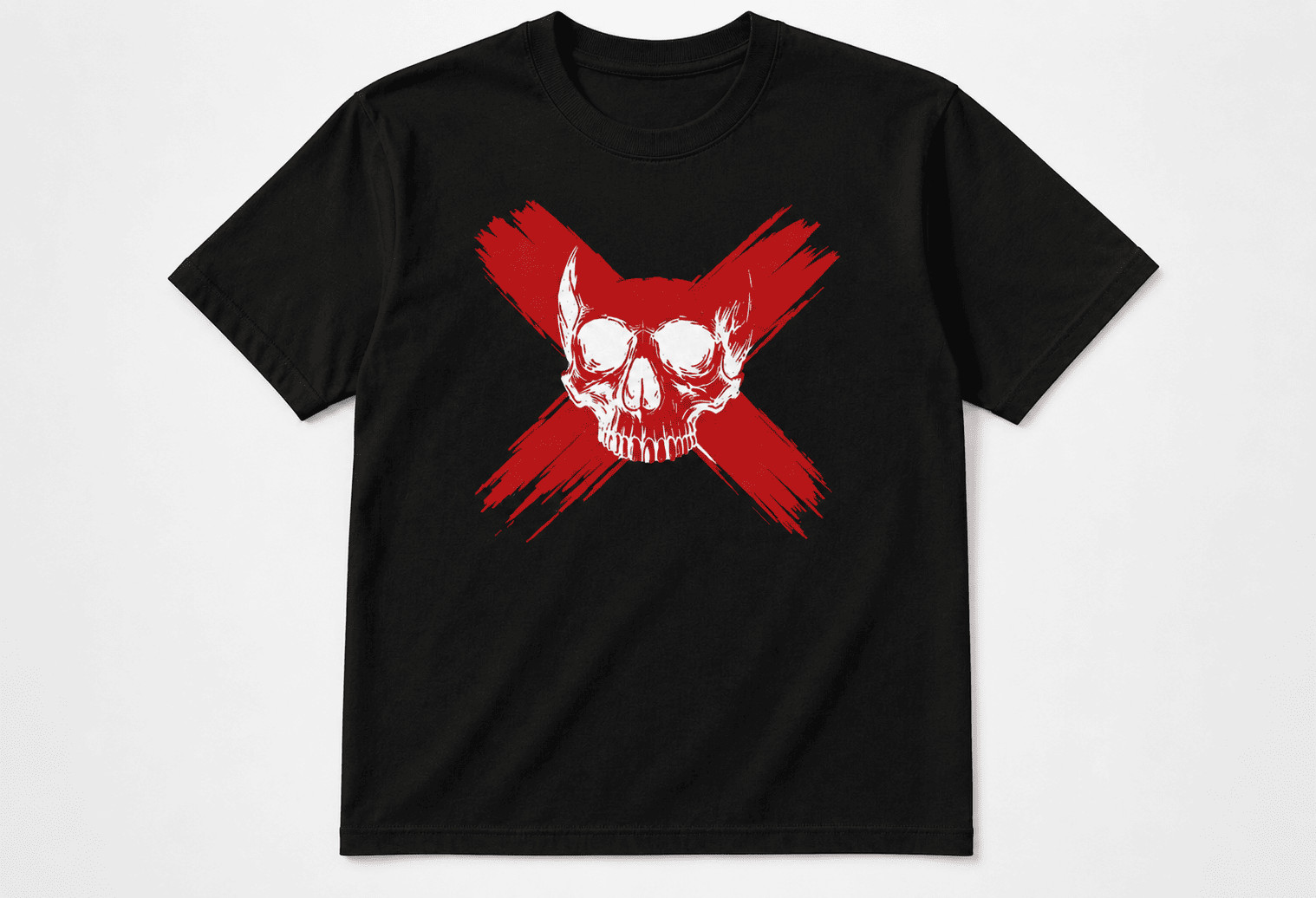 Red Skull X Graphic T Shirt Dark Gothic Punk Biker Streetwear Tee gallery