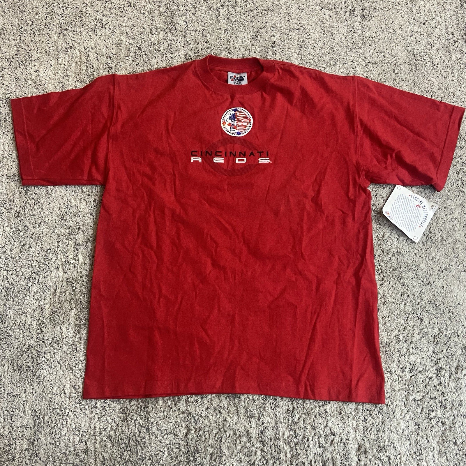 VTG Y2K Cincinatti Reds T Shirt Mens Large MLB Majestic Oversize Dead Stock gallery