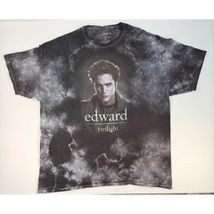 The Twilight Saga Edward Cullen Tie Dye Graphic T-Shirt Mens 2XL Black Grey 2022
