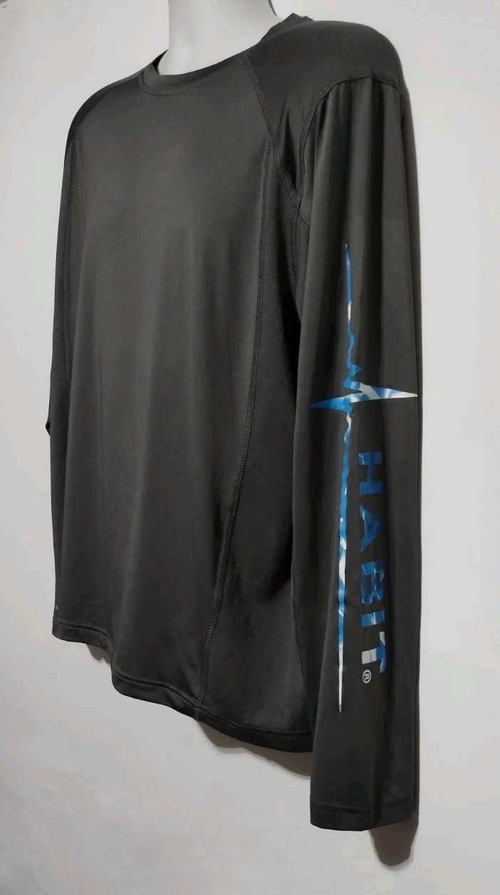 Habit Men's Long Sleeve Grey T Shirt Size Large gallery