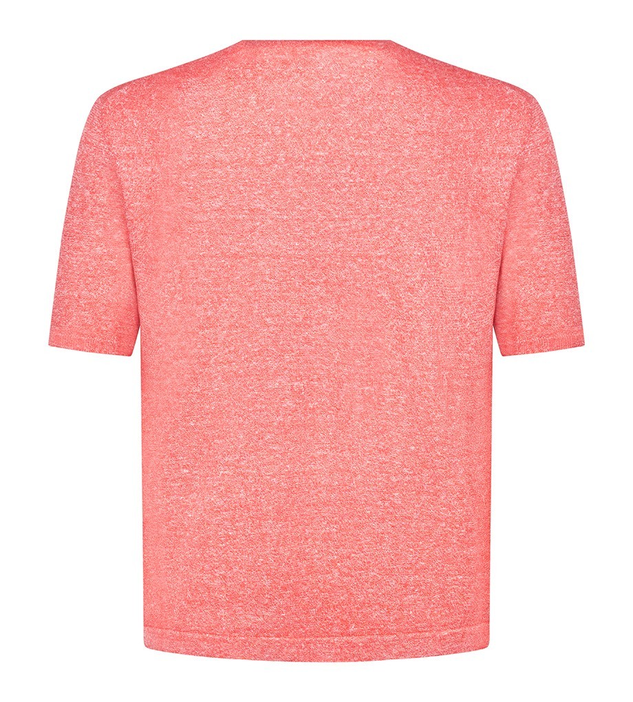 STILE LATINO t-shirt linen cotton EU 56 US 46 red melange normal fit gallery