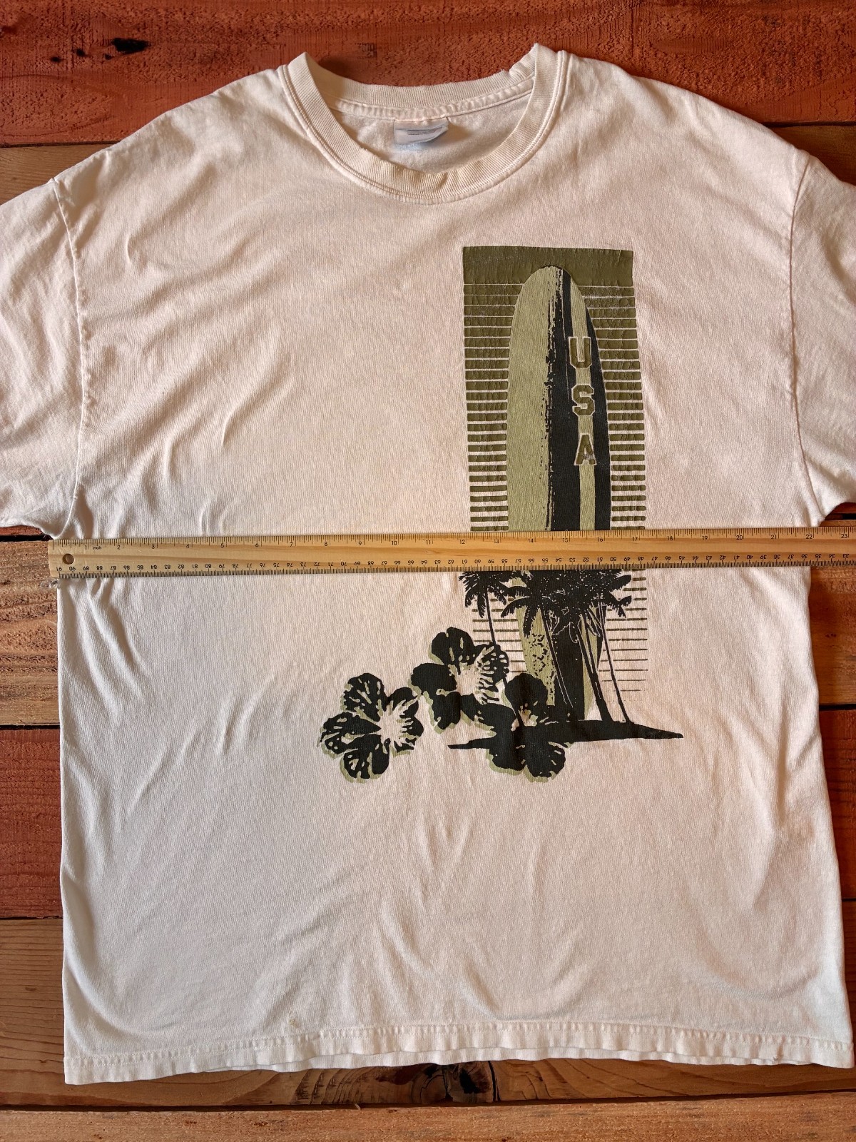 Y2K USA Surf T Shirt XL Hanes Heavyweight Vintage Beach Hawaiian Tee gallery