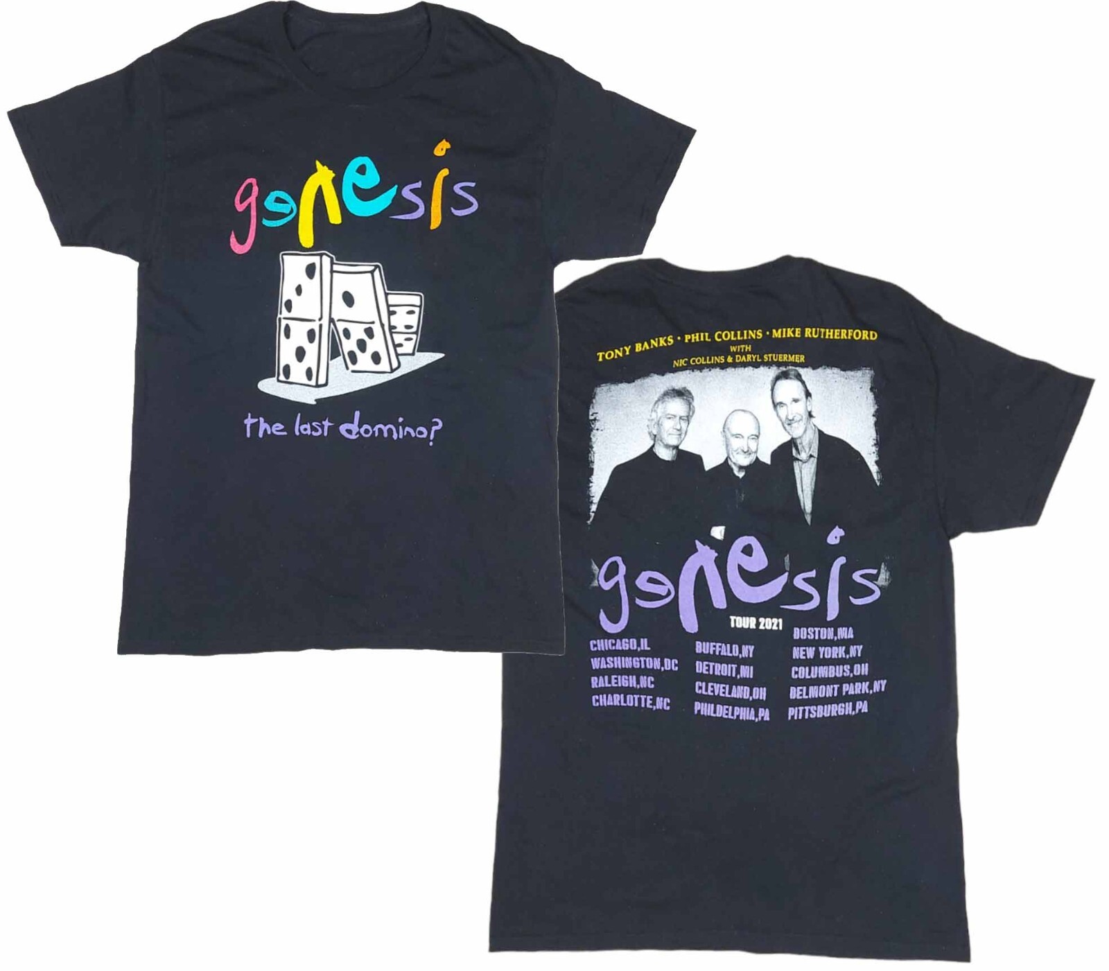 2 sides Genesis Band The Last Domino Tour 2021 Shirt Black Unisex S-5XL EM0701 gallery