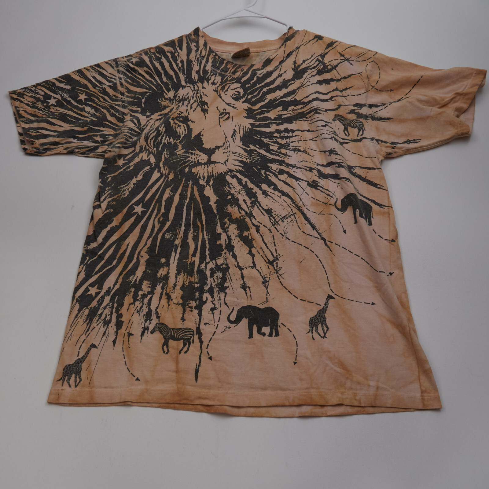 Vintage All Over Print Lion Tie Dye Made In USA Size Large gallery
