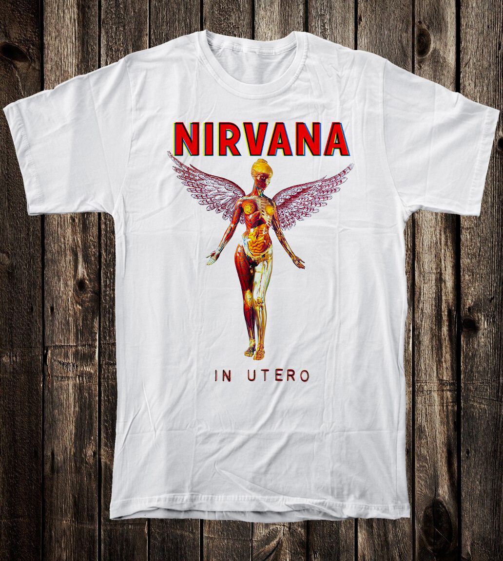 Retro Tee T Shirt 100% Cotton 90's Music Rock Grunge Nirvana In Utero gallery