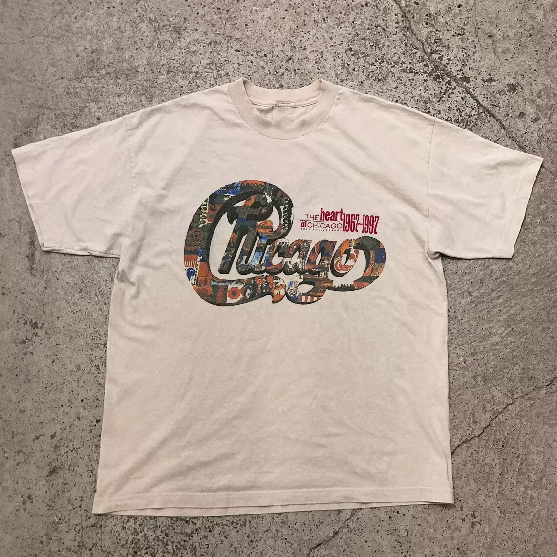 CHICAGO Band Logo The Heart of Chicago White T Shirt Full Size S-5XL BT1088