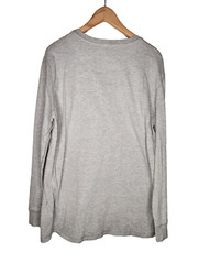 Weatherproof Vintage Long Sleeve Brushed Jersey Henley In Light Grey Size XL