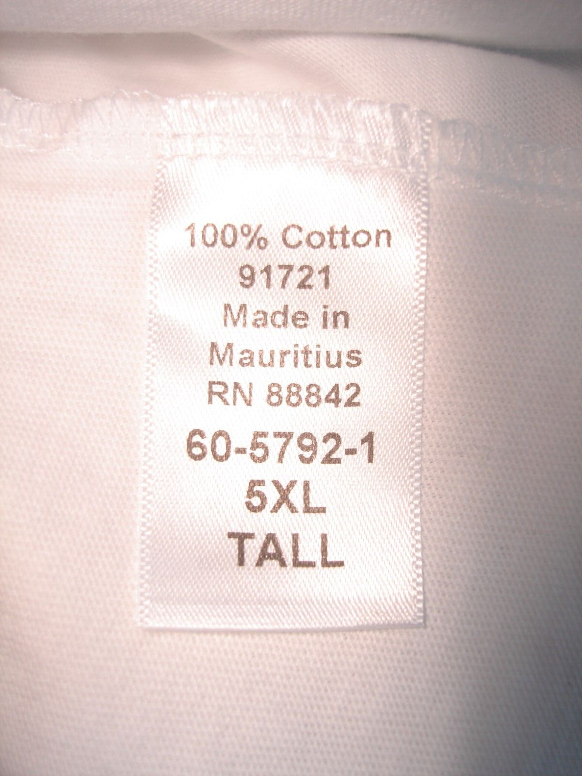 NEW "KING SIZE" White 100% Cotton w/Pocket S/S T-shirt Men's Sz. 5XLT gallery