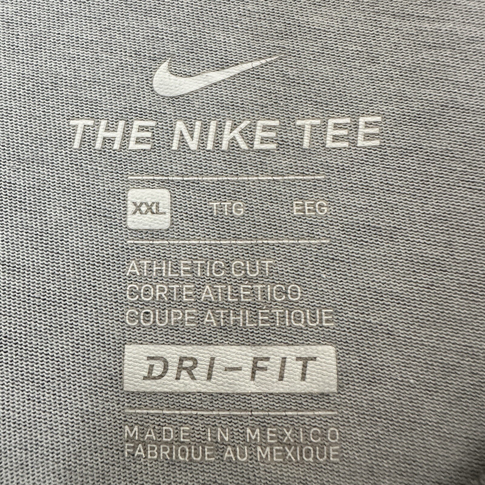 Nike Shirt Mens 2XL Gray Dri-Fit Swoosh Short Sleeve Activewear Casual XXL Adult gallery