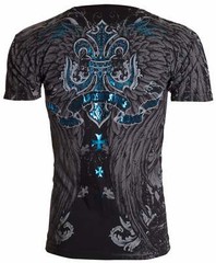 Xtreme Couture by Affliction Men’s T-Shirt SANDSTONE Black Biker Cross S-5XL
