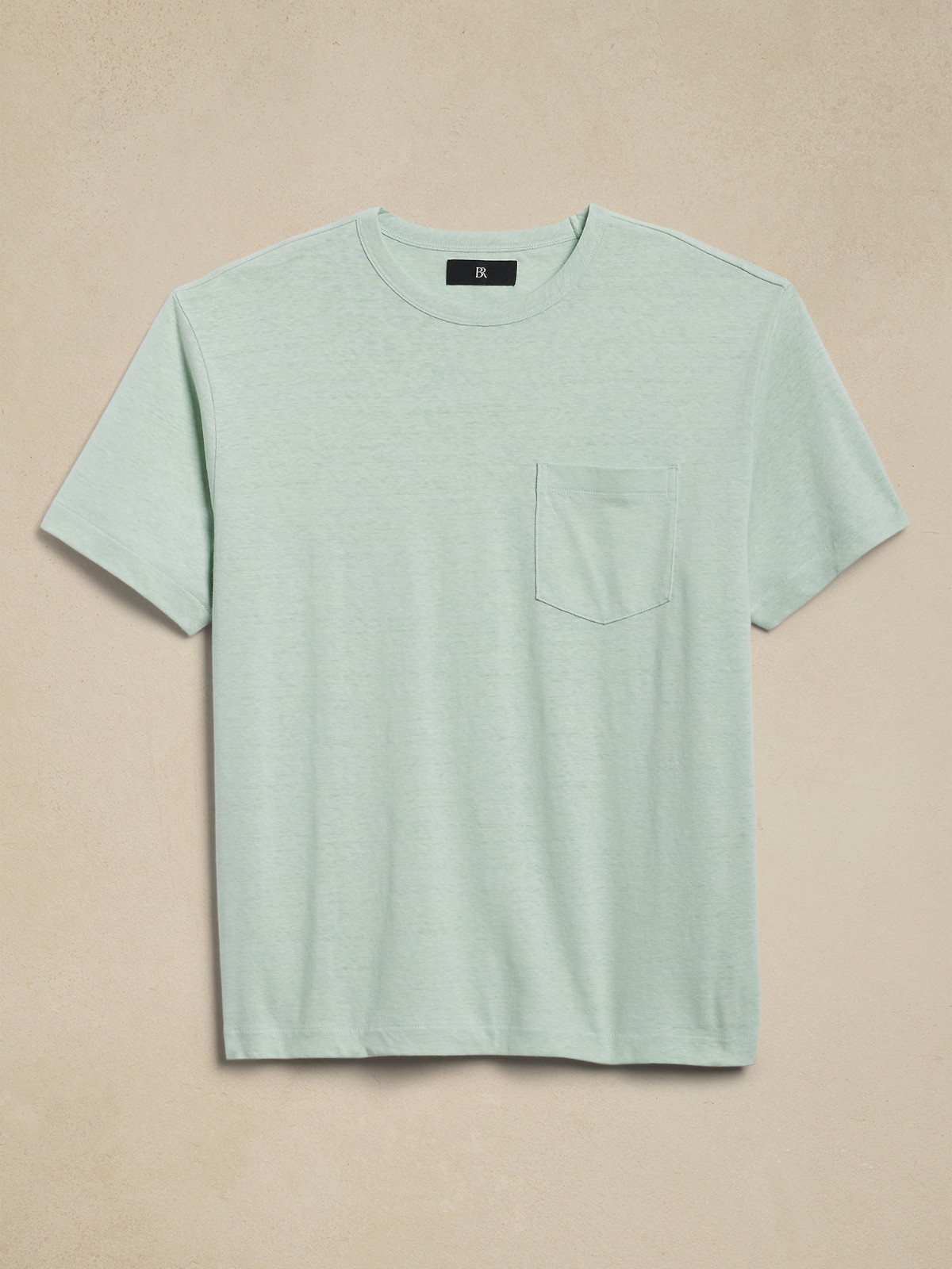 NWT - Banana Republic Men's Linen-Cotton Crew-Neck T-Shirt Green Cenote XL $50 gallery
