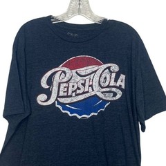 Tee Luv Vintage Style Pepsi Cola Tshirt Logo Graphic XL Blue Soft Heather