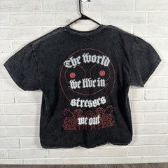 Smiling Friends Charlie Two Sided T Shirt Men Size XL Black Distressed Graphic