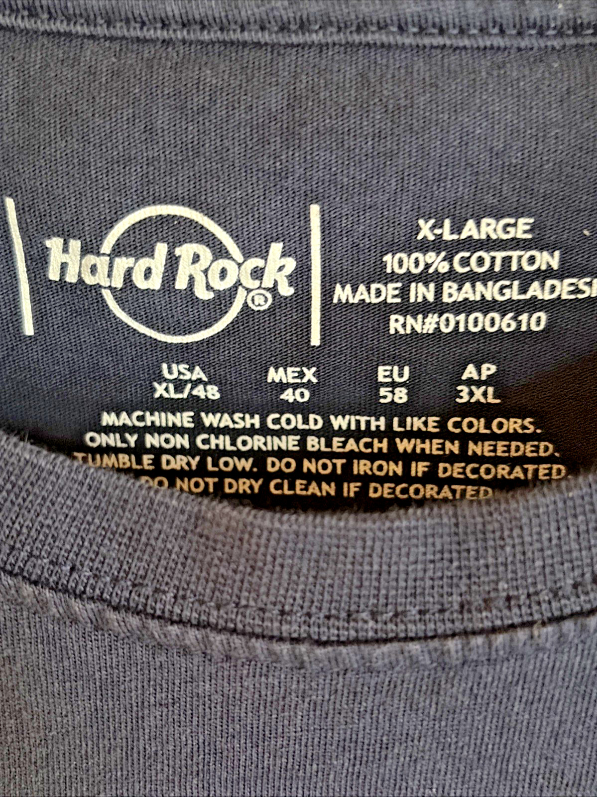 Hard Rock Cafe London Union Jack Flag Dark Blue 100% Cotton T-Shirt XL gallery