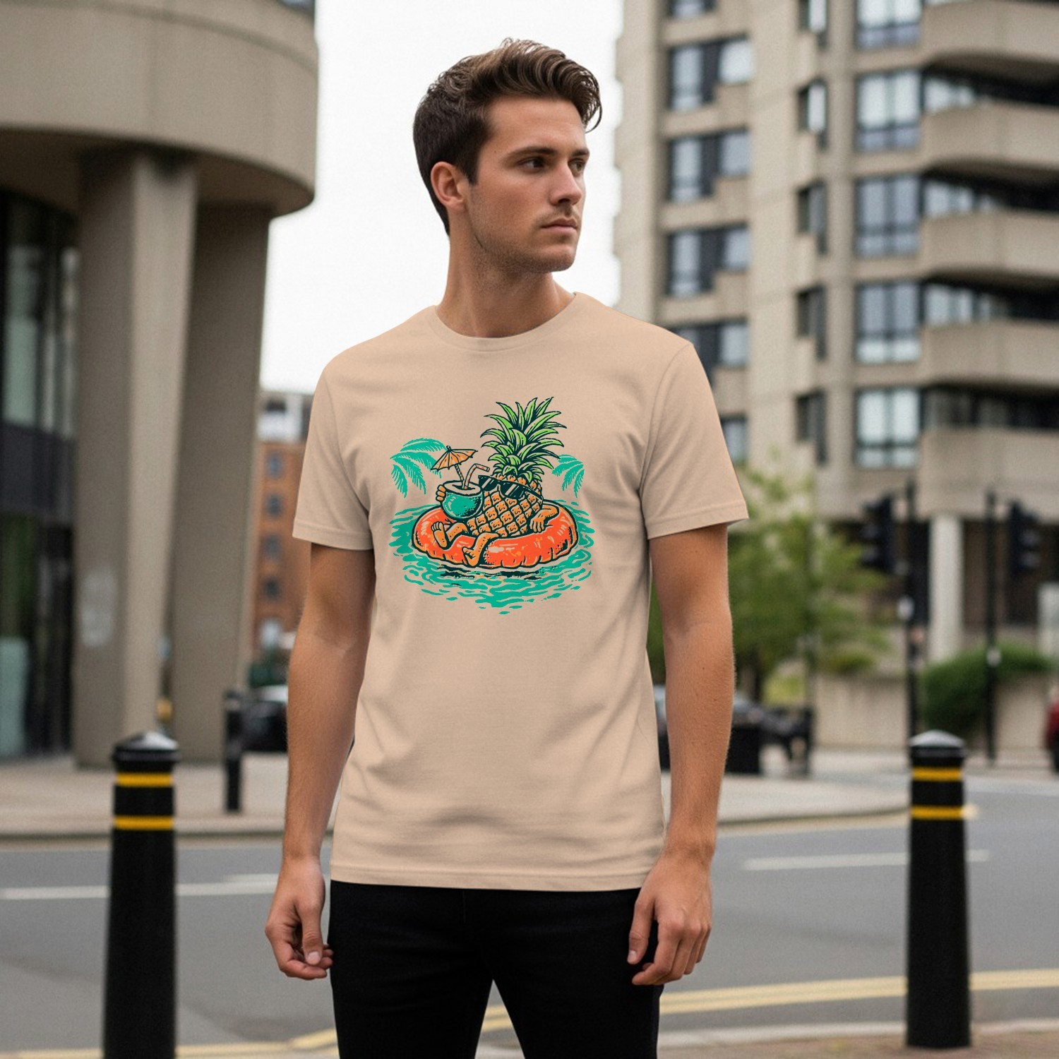 Chill Pineapple Pool Float Men's T-shirt gallery