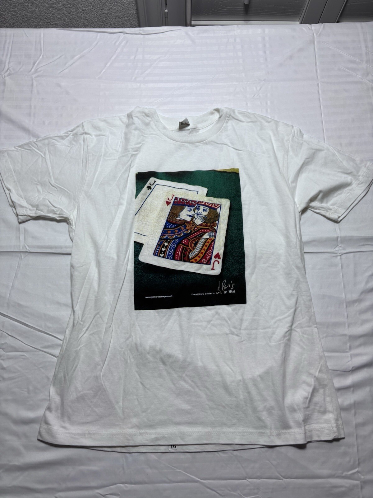 The Core Large White Poker All In Cards Paris Las Vegas Hotel T-shirt JJ gallery