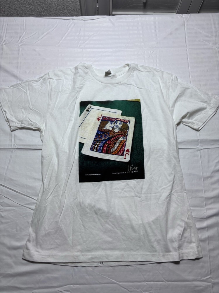 The Core Large White Poker All In Cards Paris Las Vegas Hotel T-shirt JJ