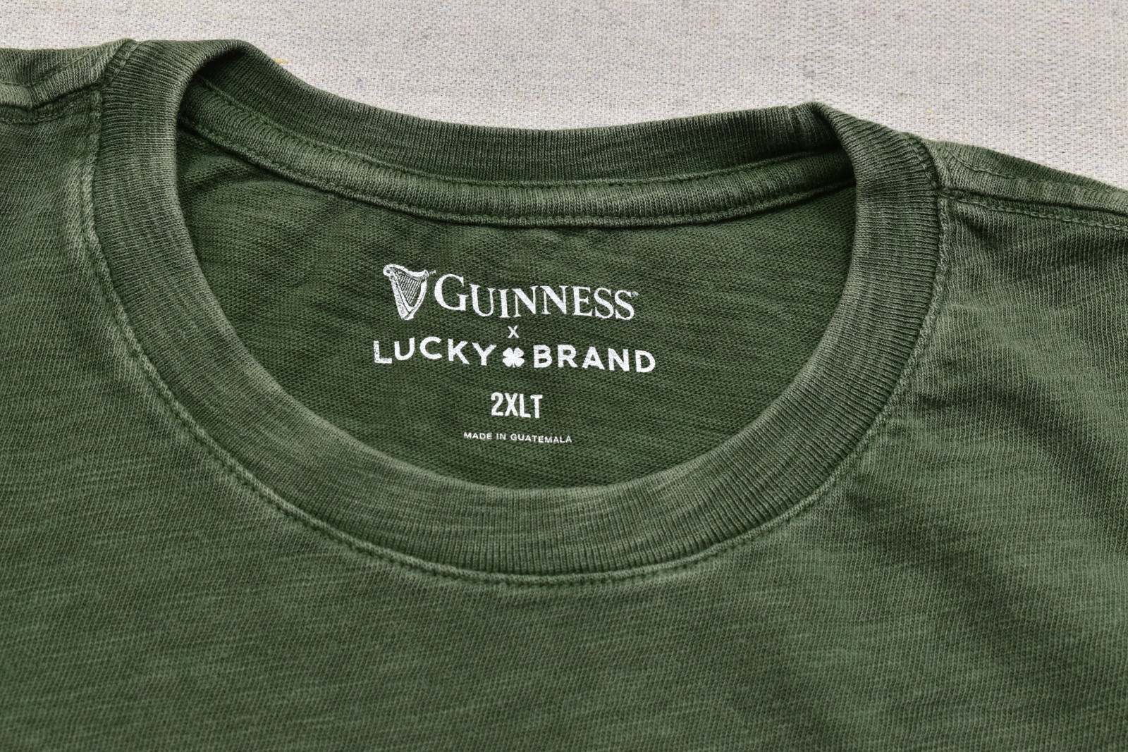 Lucky Brand Men's Guinness Harp Tee Short Sleeve Green Crew Neck Size 2XLT NEW gallery